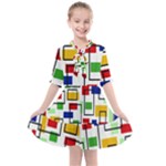 Colorful rectangles                                                                   Kids  All Frills Chiffon Dress