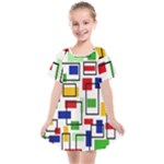 Colorful rectangles                                                                   Kids  Smock Dress