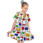 Colorful rectangles                                                                   Kids  Short Sleeve Shirt Dress