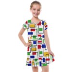 Colorful rectangles                                                                    Kids  Cross Web Dress