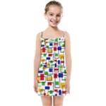 Colorful rectangles                                                                     Kids Summer Sun Dress