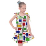 Colorful rectangles                                                                  Kids  Tie Up Tunic Dress