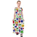 Colorful rectangles                                                                    Kids  Short Sleeve Maxi Dress