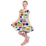 Colorful rectangles                                                                          Kids  Short Sleeve Dress