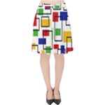 Colorful rectangles                                                                     Velvet High Waist Skirt