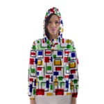 Colorful rectangles                                                                      Hooded Wind Breaker (Women)