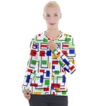 Colorful rectangles                                                                    Casual Zip Up Jacket