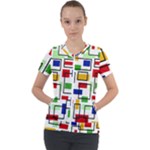 Colorful rectangles                                                                     Short Sleeve Zip Up Jacket