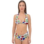 Colorful rectangles                                                                      Double Strap Halter Bikini Set