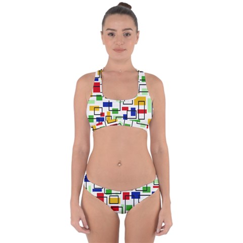 Colorful rectangles                                                                     Cross Back Hipster Bikini Set from ArtsNow.com