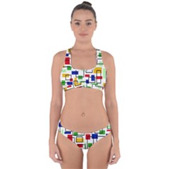 Colorful rectangles                                                                     Cross Back Hipster Bikini Set from ArtsNow.com