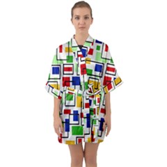 Half Sleeve Satin Kimono  