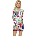 Colorful rectangles                                             Long Sleeve Satin Robe