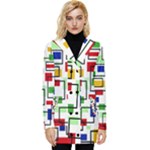 Colorful rectangles                                                                  Button Up Hooded Coat