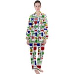 Colorful rectangles                                                                   Satin Long Sleeve Pyjamas Set