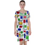 Colorful rectangles                                                                      Short Sleeve Nightdress