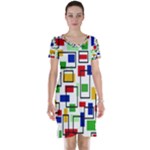 Colorful rectangles                                                                      Short Sleeve Nightdress