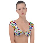 Colorful rectangles                                                                    Cap Sleeve Ring Bikini Top