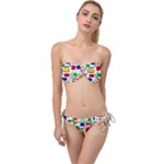 Colorful rectangles                                                                   Twist Bandeau Bikini Set