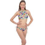 Colorful rectangles                                                                      Cross Front Halter Bikini Set