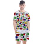 Colorful rectangles                                                                    Men s Mesh Tee and Shorts Set