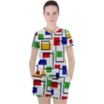 Colorful rectangles                                                                      Women s Mesh Tee and Shorts Set