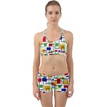 Colorful rectangles                                                                      Back Web Sports Bra Set