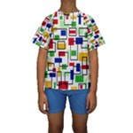 Colorful rectangles                                                                       Kid s Short Sleeve Swimwear