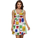 Colorful rectangles                                                             Ruffle Strap Babydoll Chiffon Dress