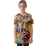 Retro chaos                                                             Fold Over Open Sleeve Top