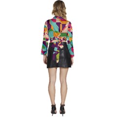 Long Sleeve Tie Back Satin Wrap Top 