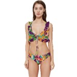 Retro chaos                                                               Low Cut Ruffle Edge Bikini Set