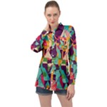 Retro chaos                                                                      Long Sleeve Satin Shirt