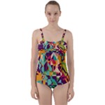 Retro chaos                                                                      Twist Front Tankini Set