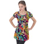 Retro chaos                                                                      Puff Sleeve Tunic Top