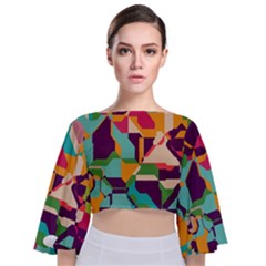 Tie Back Butterfly Sleeve Chiffon Top 