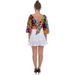 Tie Back Butterfly Sleeve Chiffon Top 