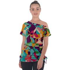Off Shoulder Tie-Up T-Shirt 