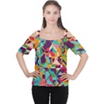 Retro chaos                                                                       Women s Cutout Shoulder Tee