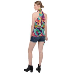 Halter Asymmetric Satin Top 