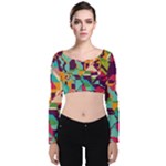 Retro chaos                                                                      Velvet Long Sleeve Crop Top