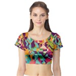 Retro chaos                                                                       Short Sleeve Crop Top