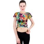 Retro chaos                                                                       Crew Neck Crop Top