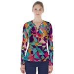 Retro chaos                                                                        V-Neck Long Sleeve Top