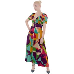 Button Up Short Sleeve Maxi Dress 