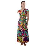 Retro chaos                                                                         Flutter Sleeve Maxi Dress