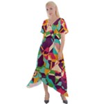 Retro chaos                                                                        Cross Front Sharkbite Hem Maxi Dress