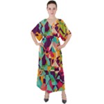 Retro chaos                                                                          V-Neck Boho Style Maxi Dress