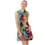 Retro chaos                                                                          Sleeveless Shirt Dress