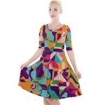 Retro chaos                                                                          Quarter Sleeve A-Line Dress